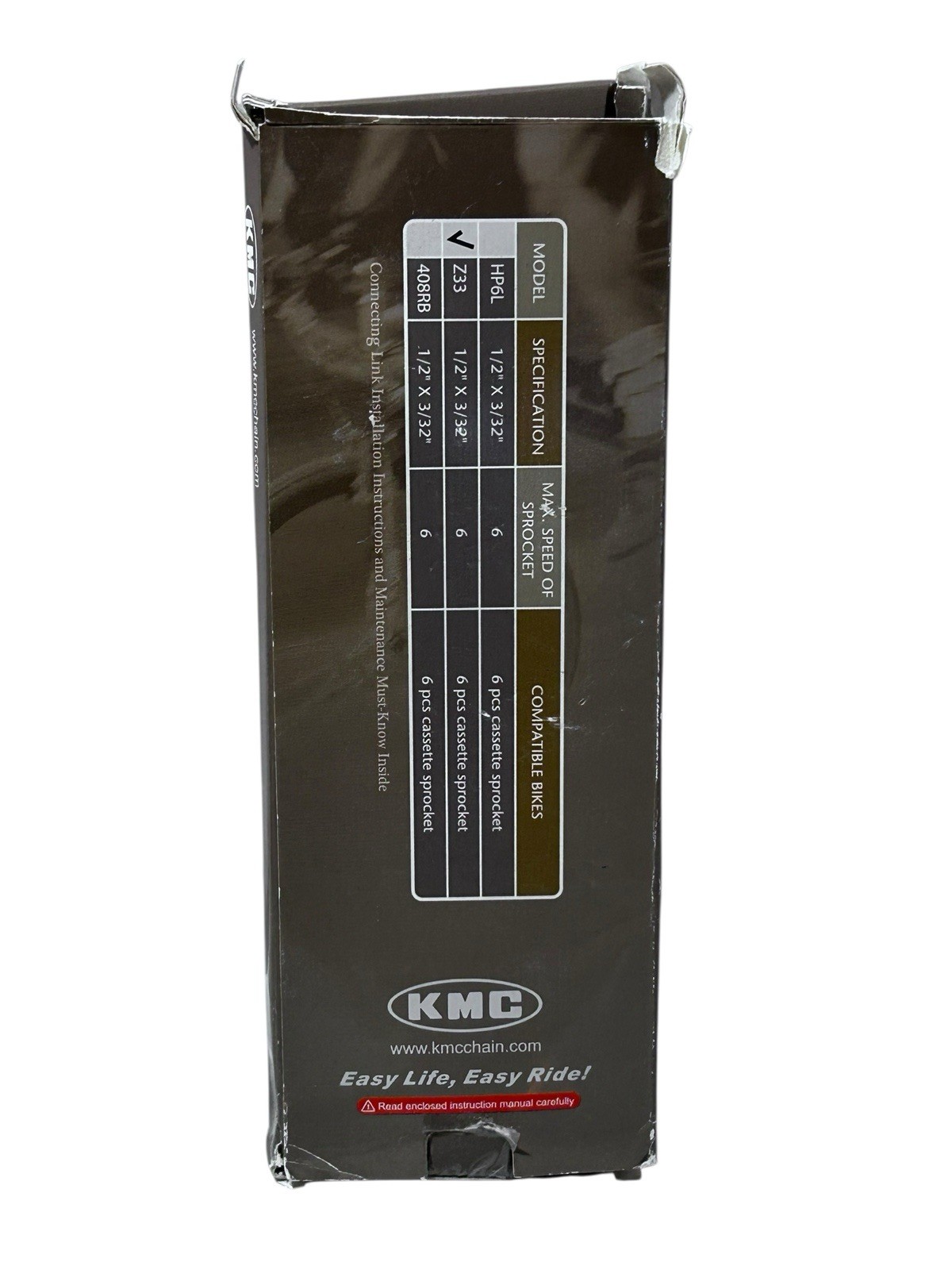 KMC Z33 6 Speed Bicycle Chain 1/2″ X 3/32″ SILVER New NIP