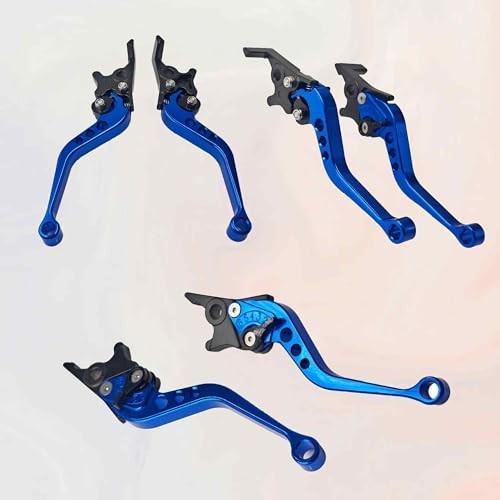 1 Pair 22mm 7/8″ CNC Aluminum Motorcycle Clutch Disc Brake Lever Handles, Blue