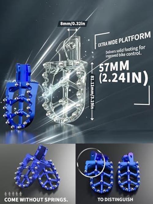Dirt Bike Foot Pegs,7075 Aluminum CNC Pedals Rests for Surron Light Bee X blue
