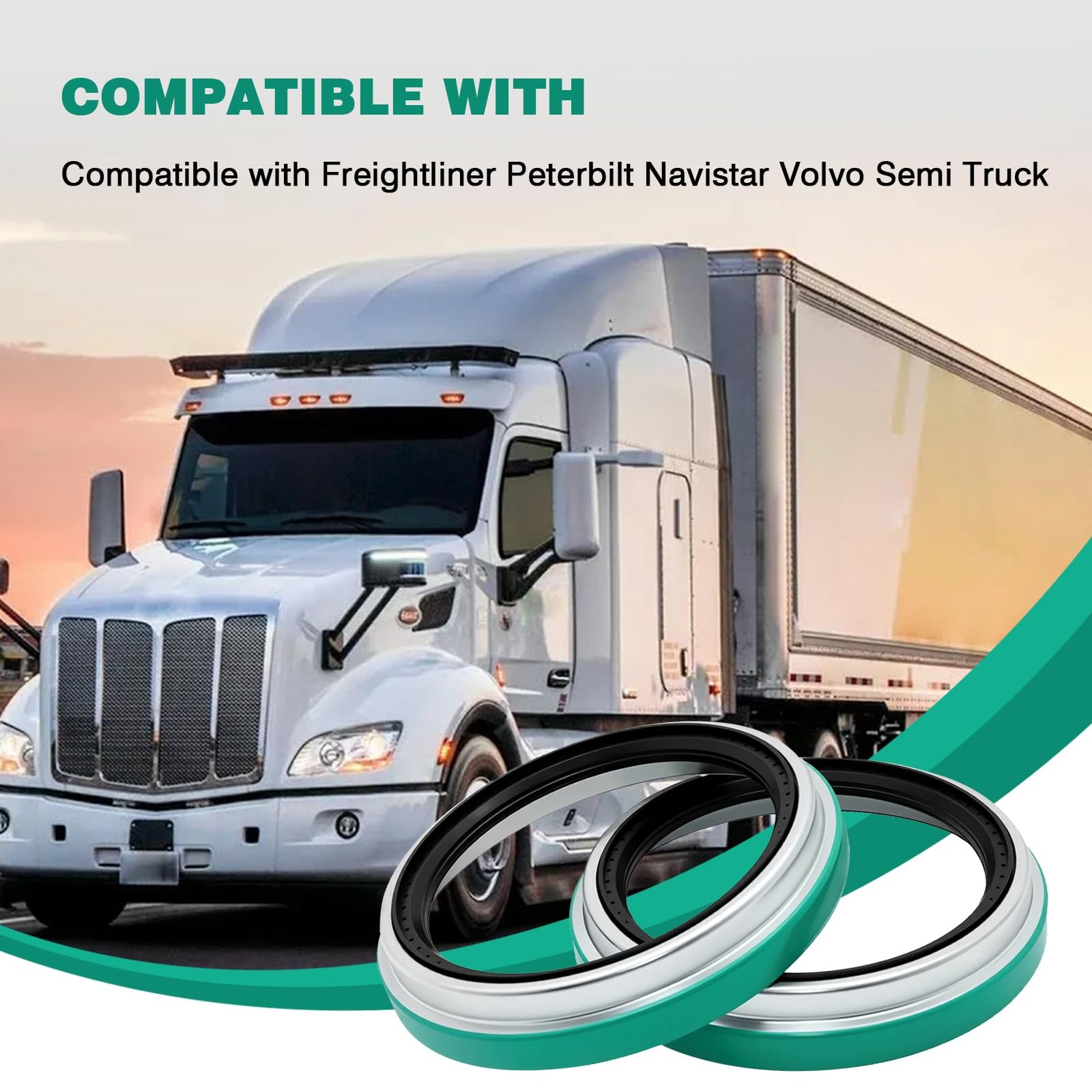 2 Pcs Wheel Seal Drive Shaft Compatible with Freightliner Kenworth Peterbilt