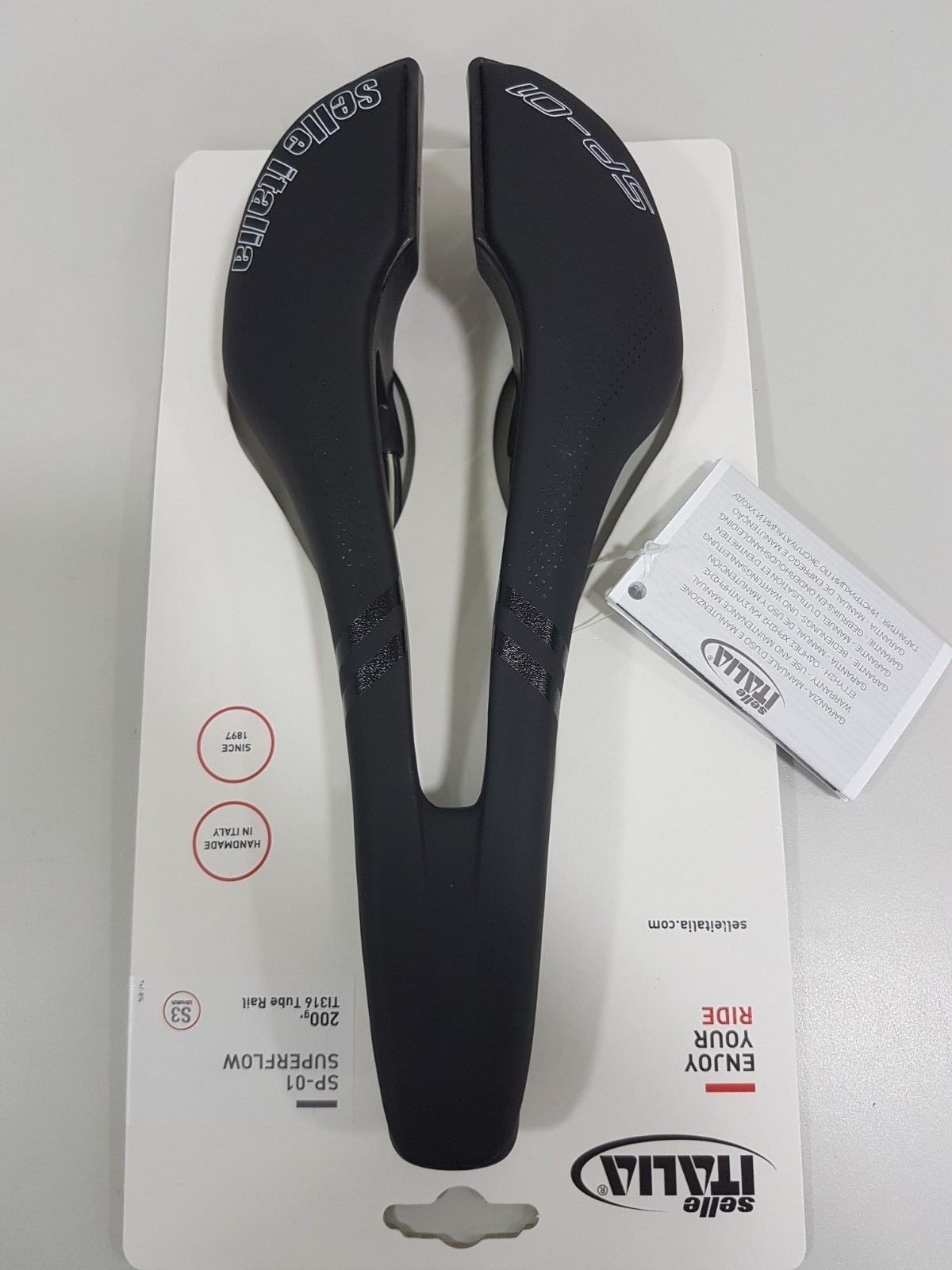 Selle Italia SP-01 Superflow S3 TI 316 Tube Ø7mm Rail Bicycle Saddle Black