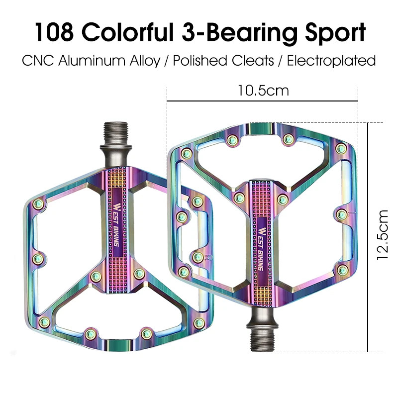 Bicycle Pedals Sealed Bearing Aluminium Alloy Cycling Non-slip MTB Flat Pedals