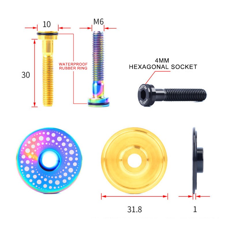Bike Headset Stem Expander&Top Cap Carbon/Aluminum For Road Bike Mountain Bike