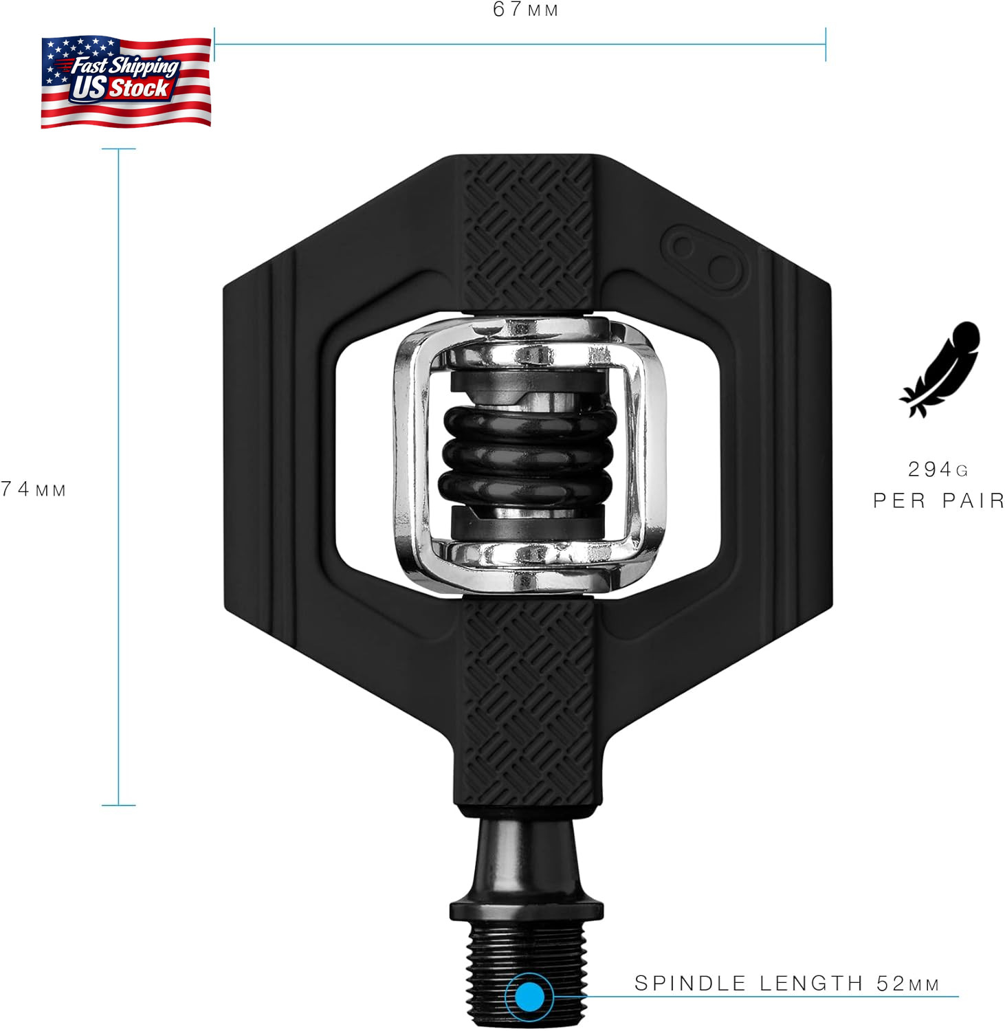 Crankbrothers Candy Clip-In MTB Bike Pedal – Gravel/Xc/Trail Lightweight Bicycle