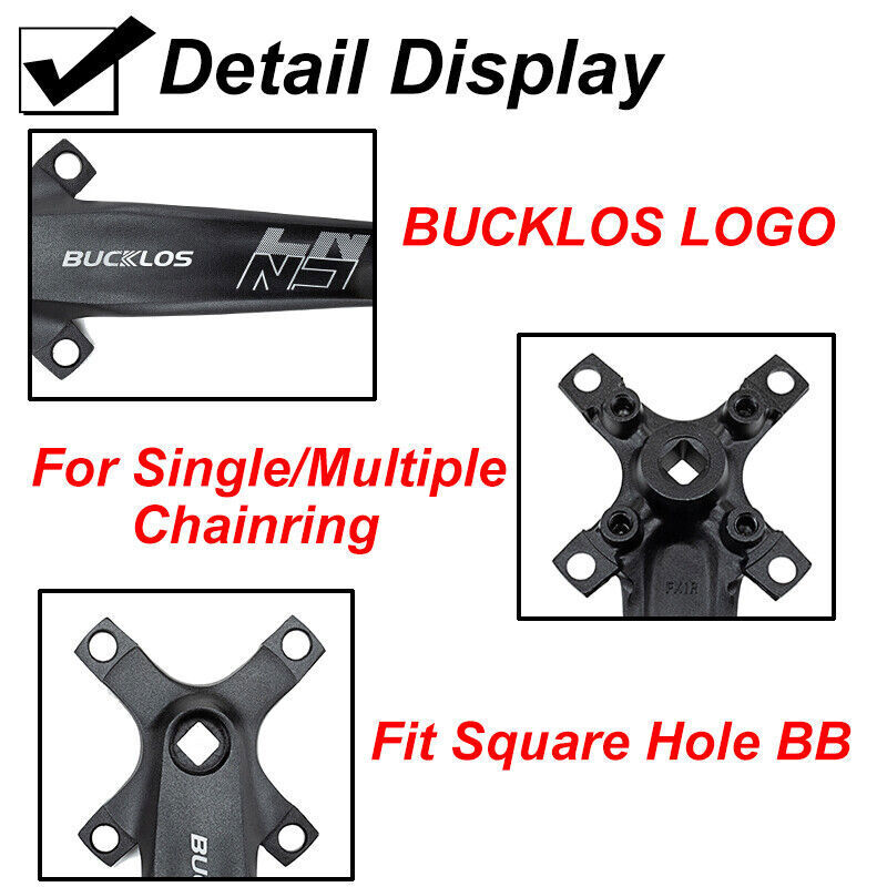 Bicycle Single Crankset 30-52T 104BCD Crank Narrow Wide Chainring 170mm Chainset