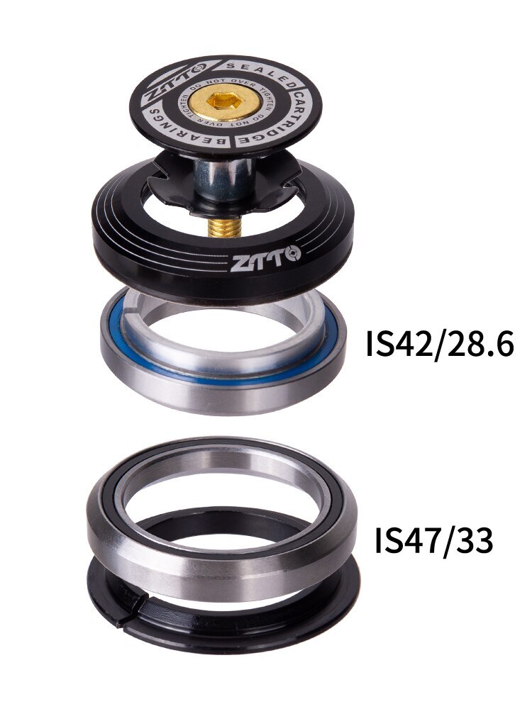 Bike Bearing Headset 42mm 47mm 1 1/8″-1 1/4″ 33mm Tapered Tube fork Headsets
