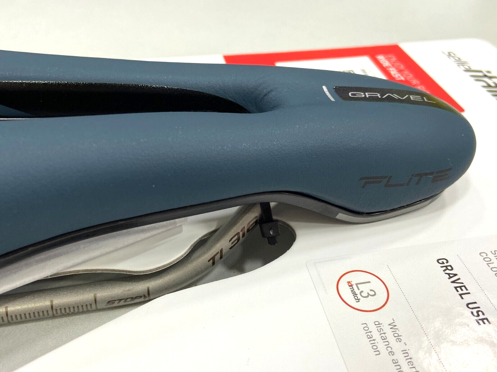 Selle Italia Flite Boost Gravel Ti316 Superflow L3(145x250mm) Saddle Blue Granit
