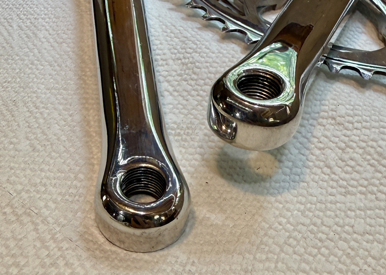Vintage Shimano Golden Arrow 600 Arabesque Crankset 52×42 170mm Polished Nice