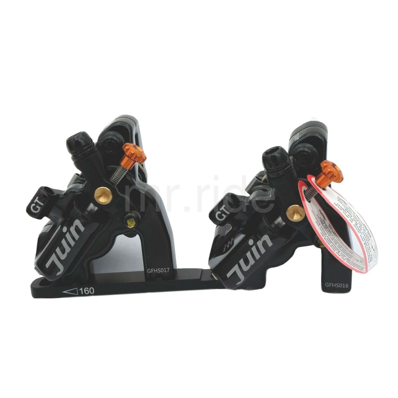 JUIN GT-F 4 Piston F-Mount Light Hydraulic Disc Brake Caliper set Black/Red/Gray