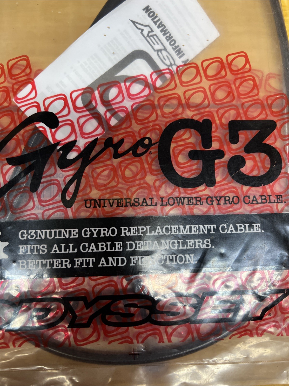 ODYSSEY Lower Gyro Cable G3 Universal (Black) NOS: B-153-BK