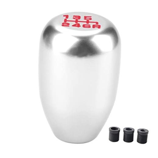 2.25 Inch Universal Manual Gear Shift Knob – Direct Replacement 6 Speed Silver