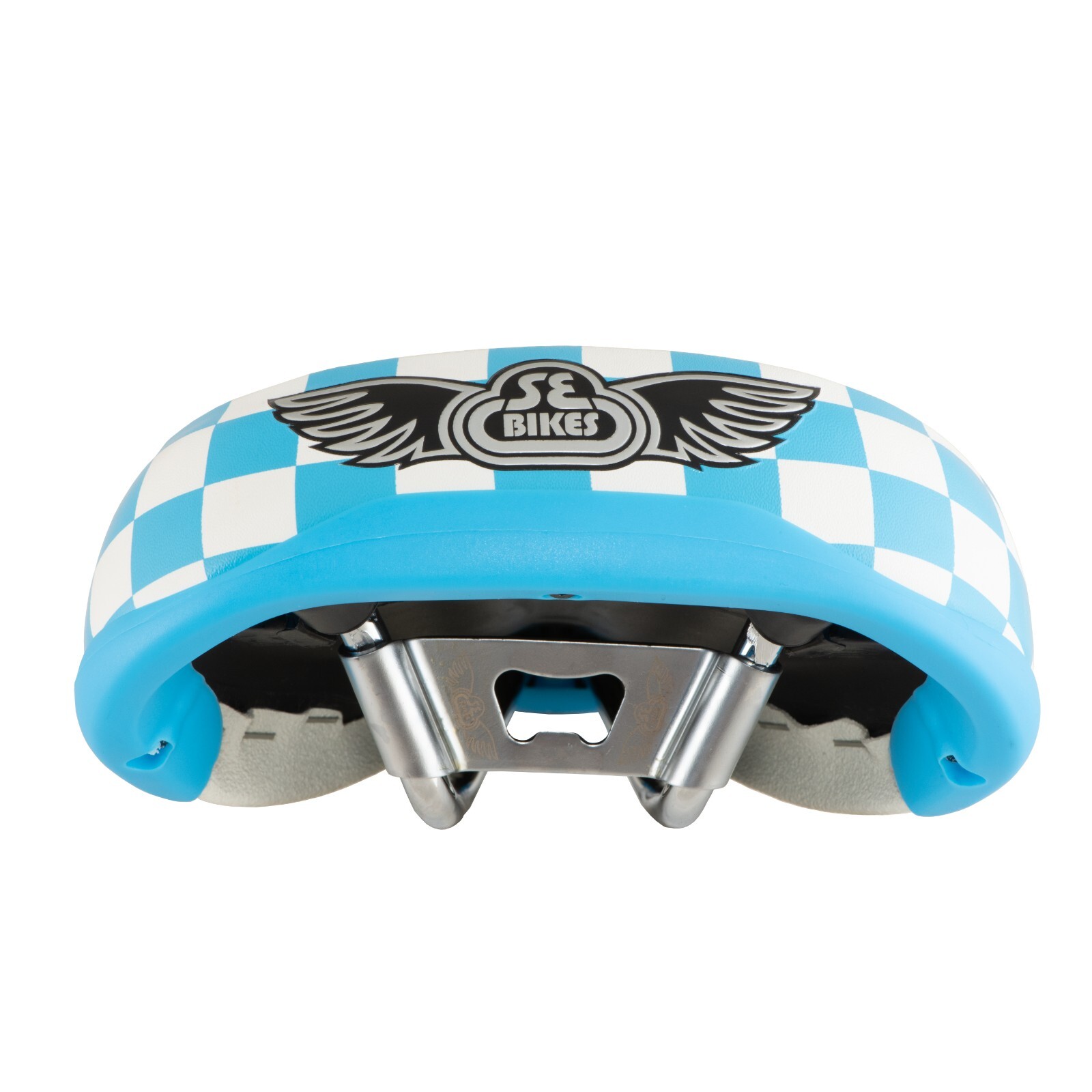 NEW Release SE Bikes Racing Checkerboard Saddle Blue & White Padded Seat