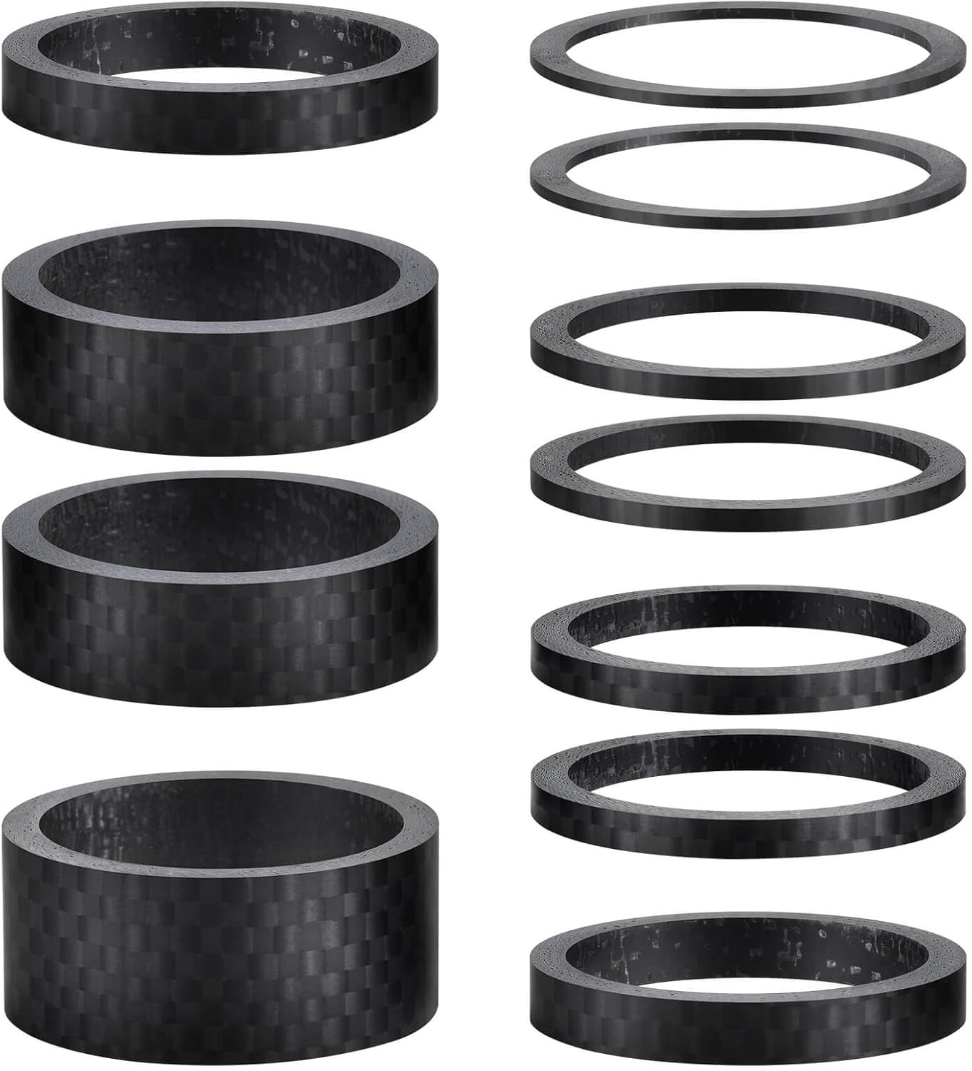 11Pcs Carbon Fiber Headset Spacers 1 1/8″ Headset Spacer for MTB BMX Road Bikes