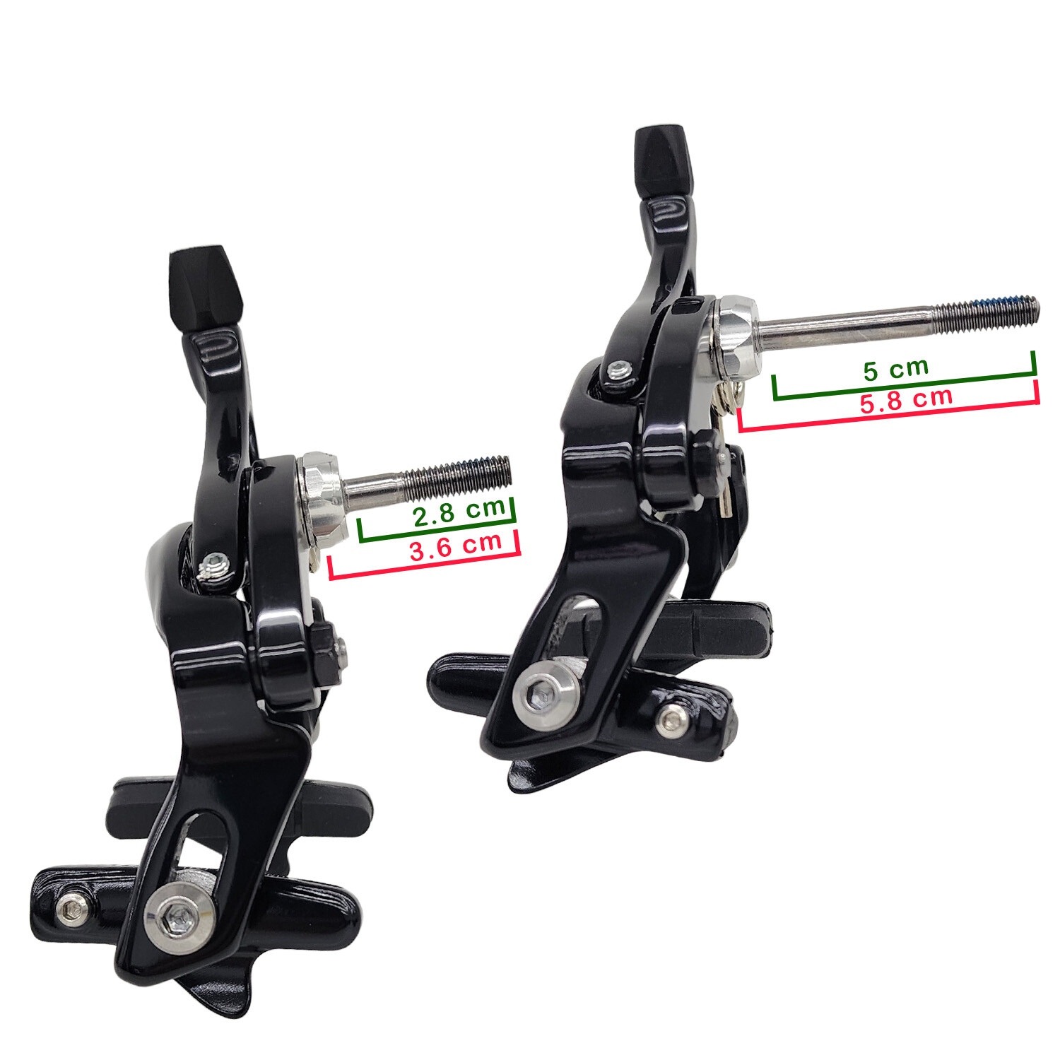 TEKTRO R539 Caliper Brake Set 47-59mm with QR Nutted Mount , Black