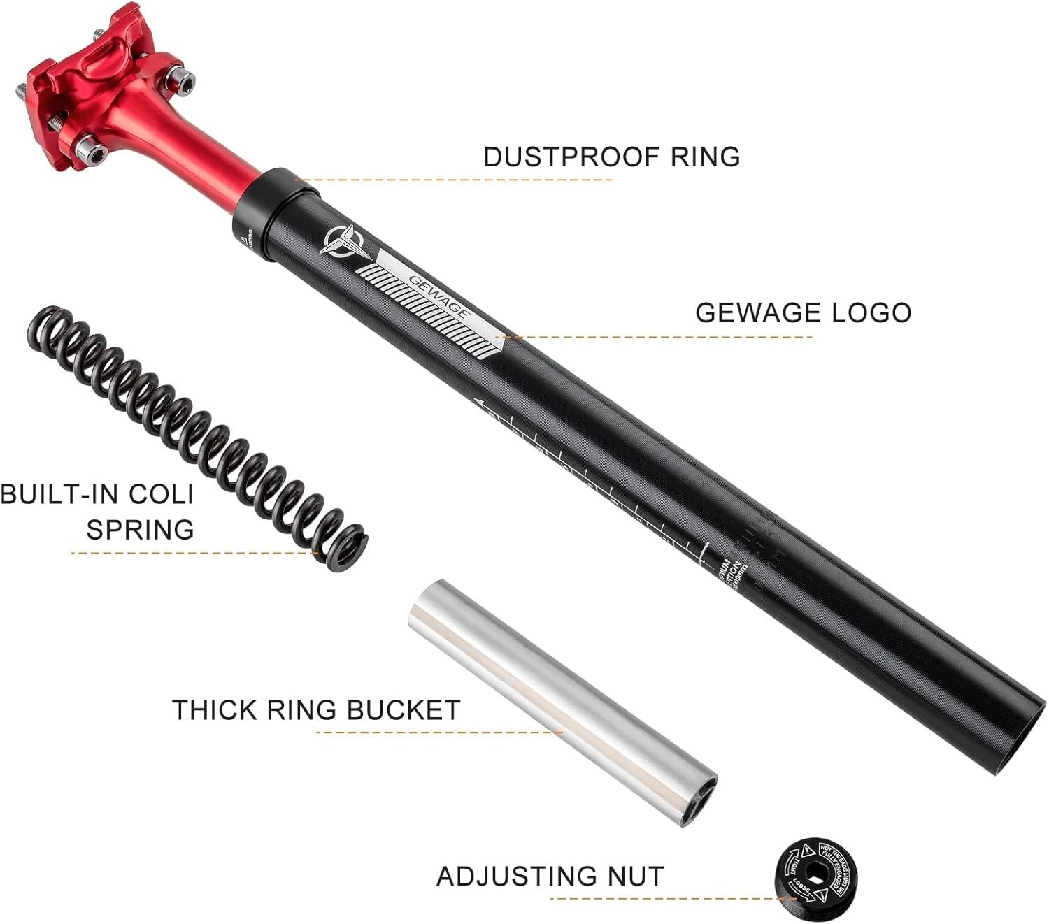 Suspension Seatpost for Bicycles – 27.2/30.9/31.6 X 400mm Shock Absorbing Bik…