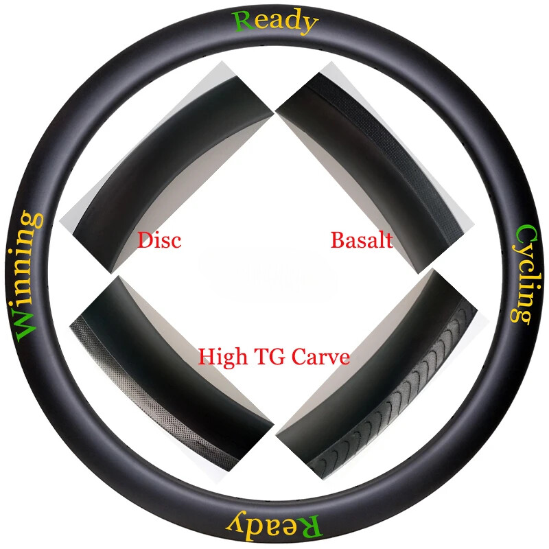1 Pcs 700C Road Carbon Rim Wide 26mm Deep 30 38 45 50 60mm Disc or V Rim Brake