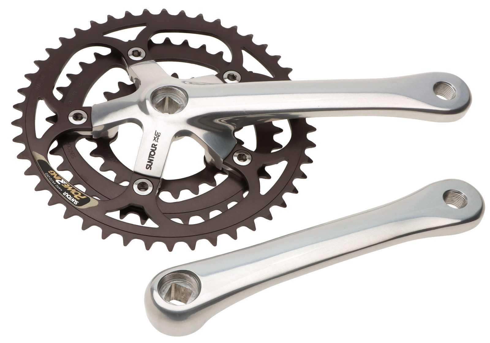 Sun Tour XC PRO CW-XP01 Crankset 8 Speed 175mm Silver 46/36/24 NOS NEW VINTAGE