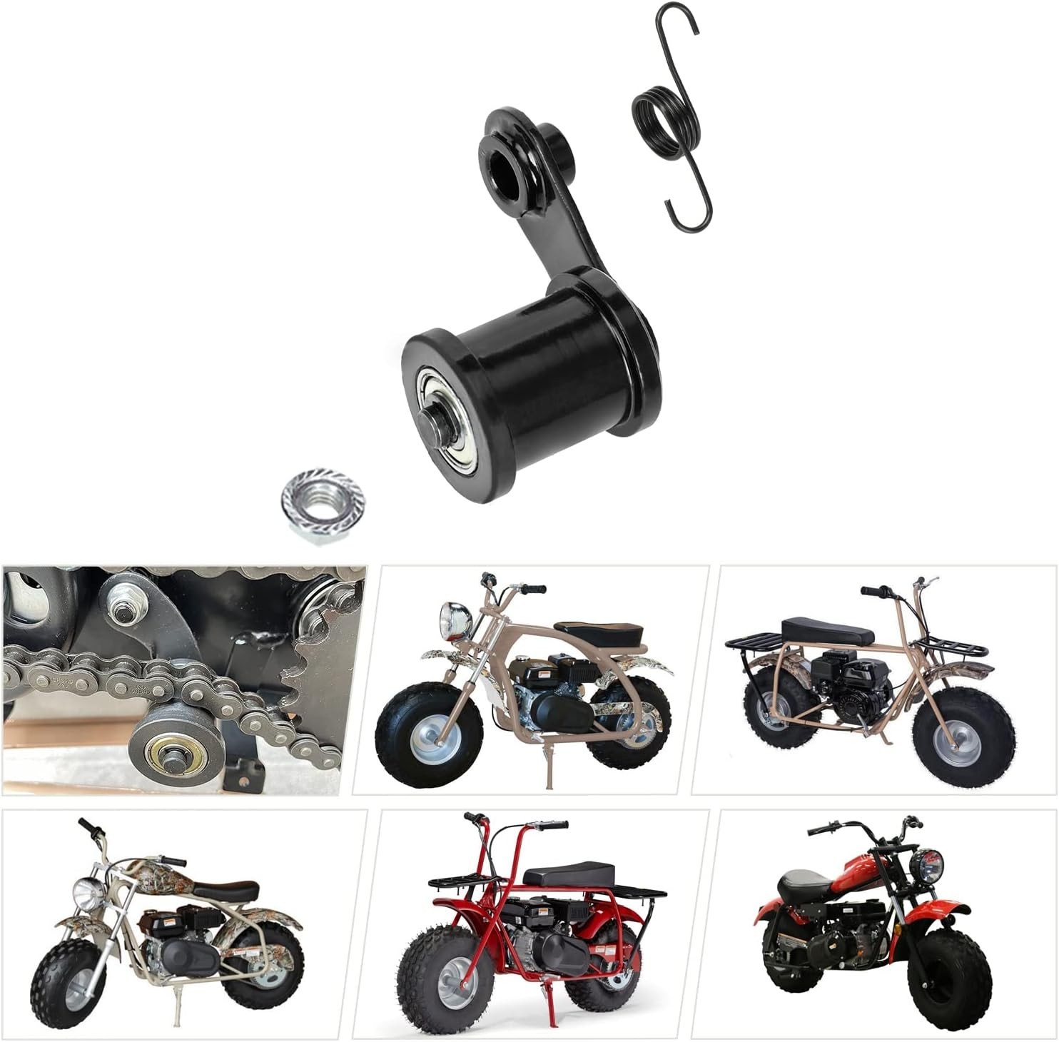 Powersports Chain Tensioner for Mini Bikes – Reliable 1-3/4» Roller Included