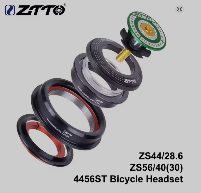 ZTTO Bicycle Internal Headset 44mm 56mm MTB Threadless Sealed Bearing 45 Degree