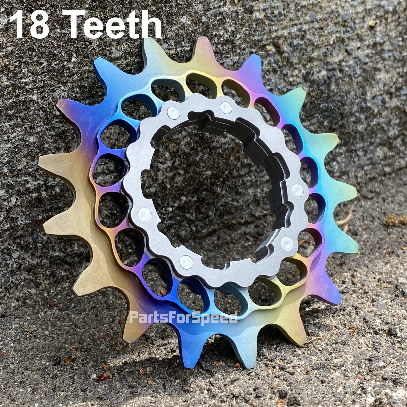 Boone Titanium Single Speed Double Step Cog Shimano HG Tooth Linear Rainbow USA