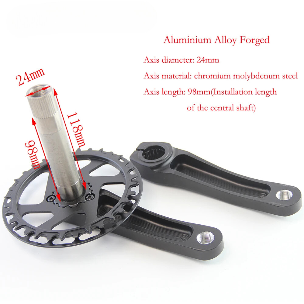 Kid MTB Bicycle Cranksets 89-150mm Hollow Crank with 25-44T Single ChainWheel