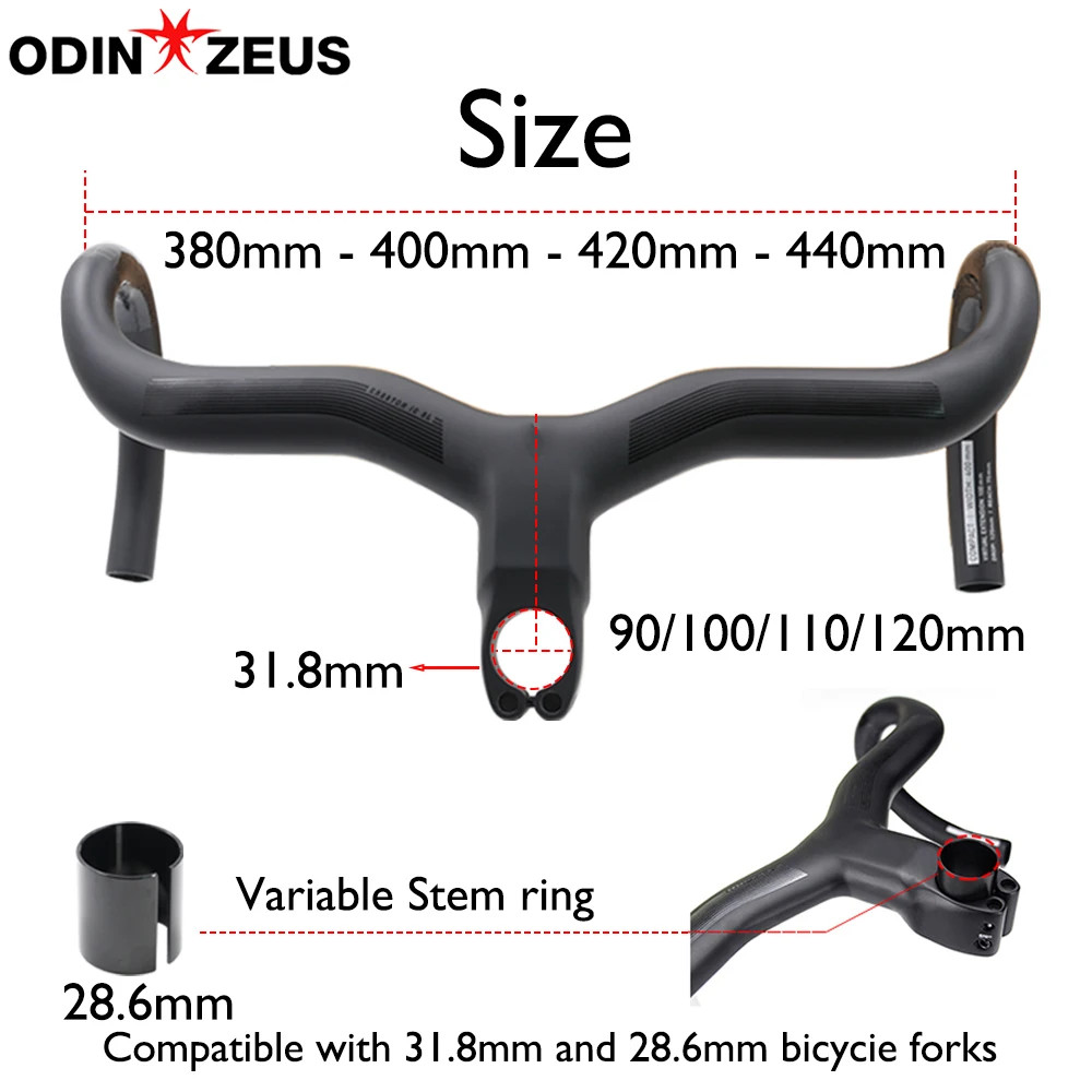 Carbon Fiber Road Bike Drop Bar Short Reach Shallow Bend 380-440mm Width