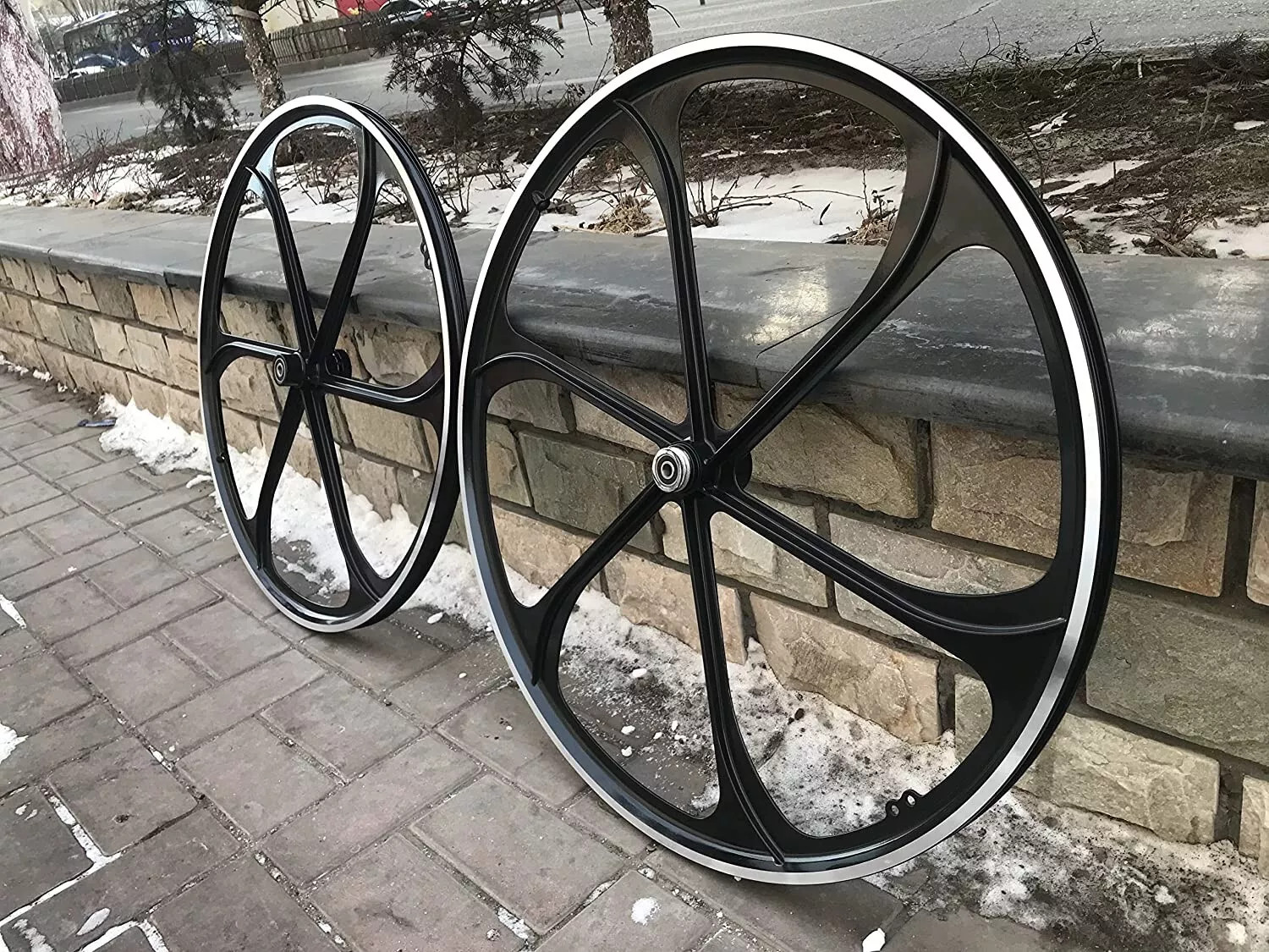 CDHPOWER 26″ Aluminum Mag Wheels Set & Red Bike Fork & Headset-Motorized Bicycle