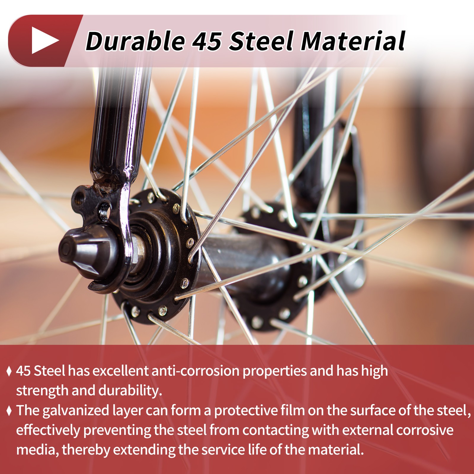 14G Bicycle Spokes 14G 220mm Bike Wheel Spokes with Nipple Black 36 Set