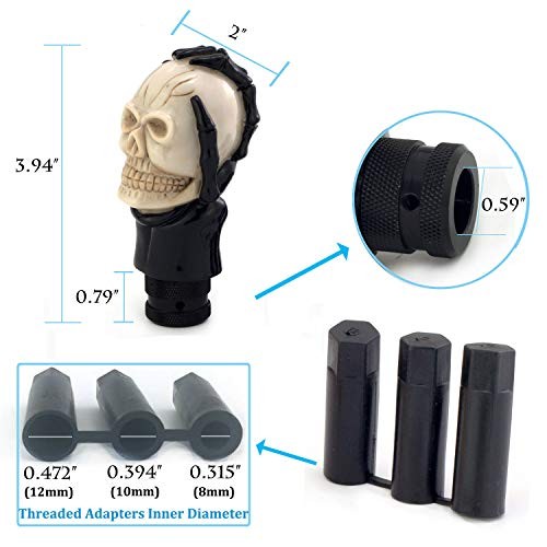 Skull Manual Car Knob Shifter – Auto Gear Shift Handle – Magic Skeleton Beige
