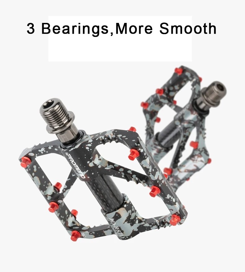 PROMEND MTB Pedals Ultralight 3 Bearings Colorful Carbon Fiber Road Bike Pedals