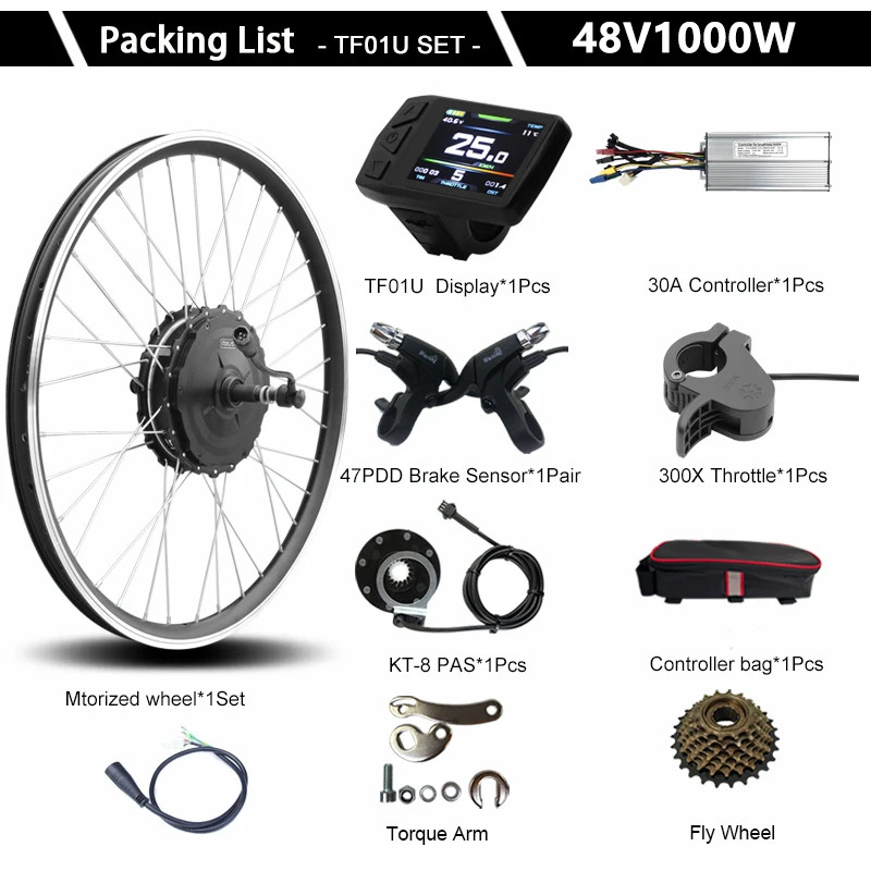 48V 1000W Mountain E-Bike Rear Rotate Wheel Hub Motor Rear Dropout 135mm