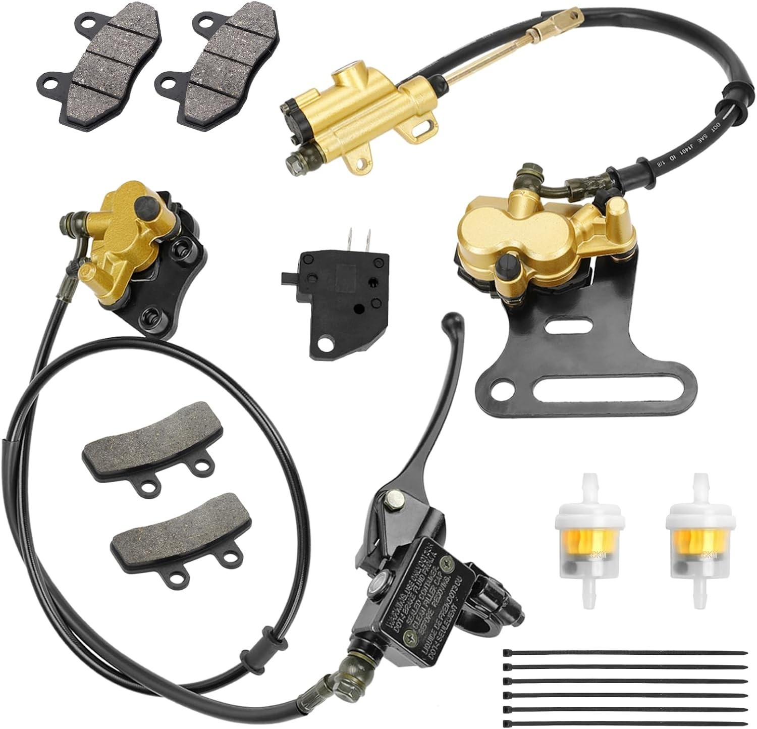 Pit Bike Hydraulic Brake Caliper Set for Apollo SSR Tao Tao Coolster 50-125cc