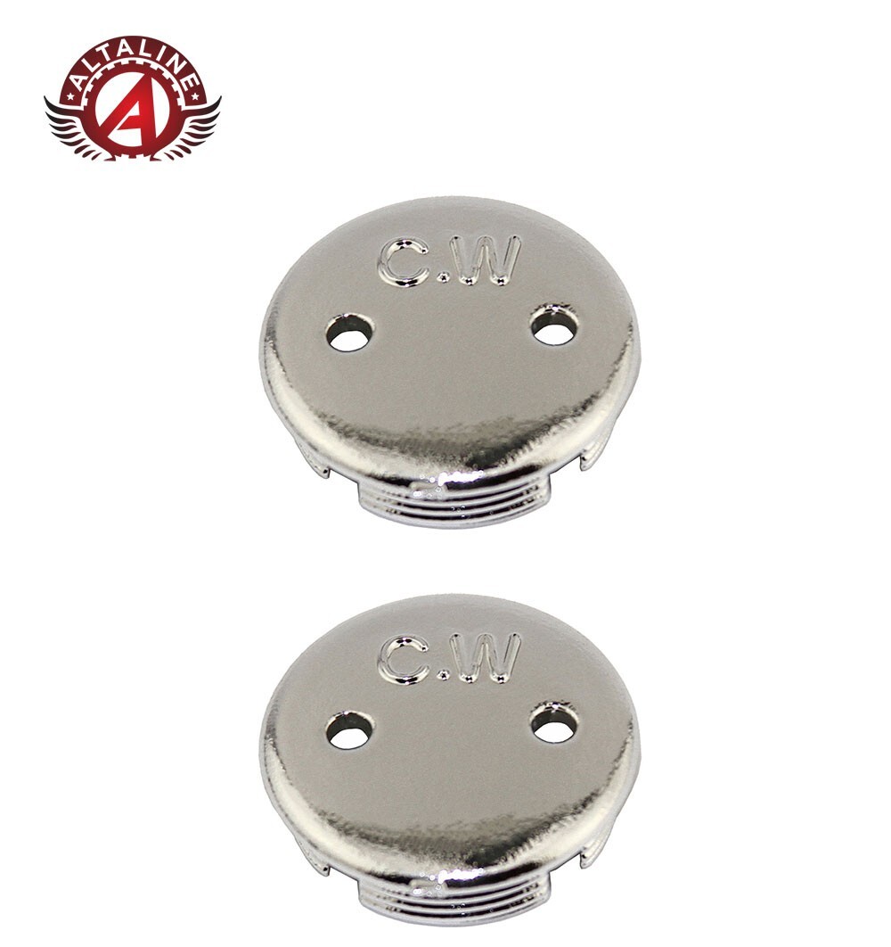 2 – ALTALINE BICYCLE PLASTIC CRANK DUST CAPS CHROME