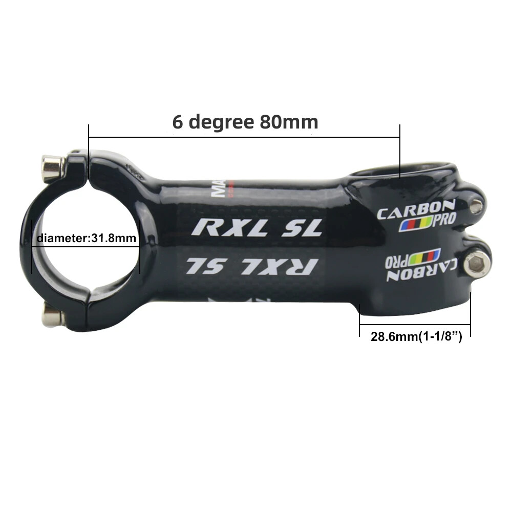 Carbon MTB Bicycle Handlebar Stem 6 Degree 31.8mm 60-120mm Road Bike Stem