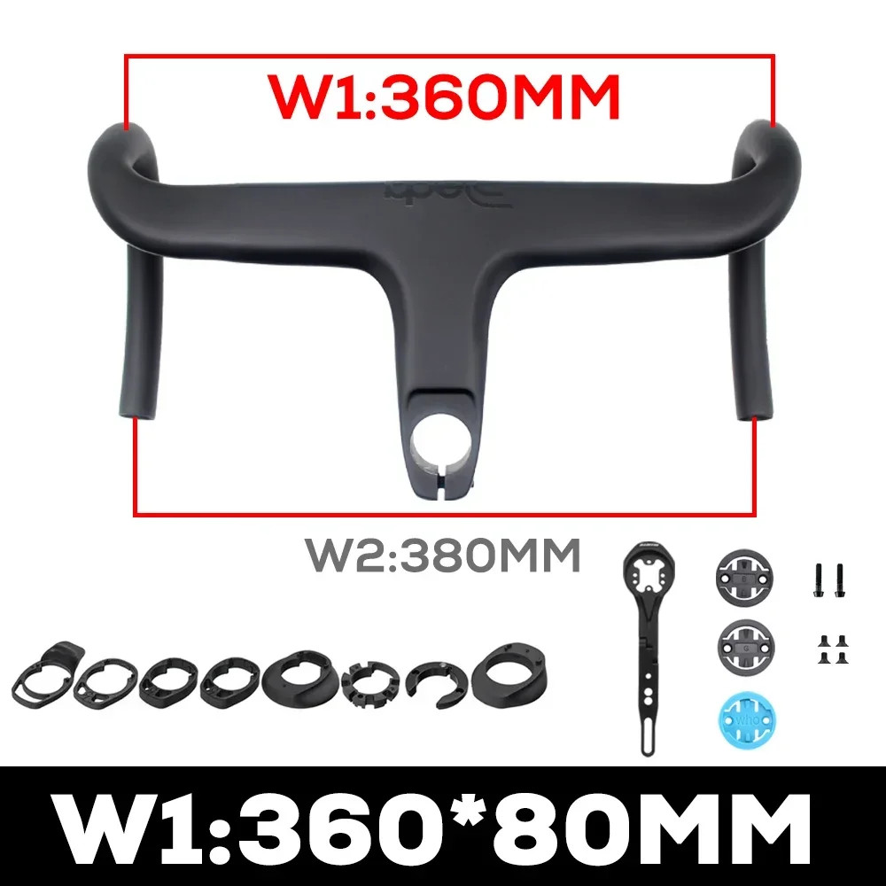 Carbon Fiber Bicycle Integrated Nternal Cable Handlebar with Spacers and Mount