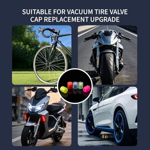 Glow in The Dark Tire Valve Caps Cool Fluorescent Valve Stem 20 Mixed color