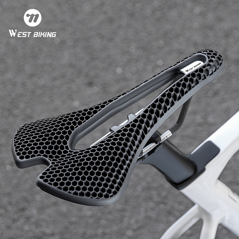 WEST BIKING Bicycle Saddle 3D Honeycomb Hollow MTB Road Bike Seat Cushion Orange