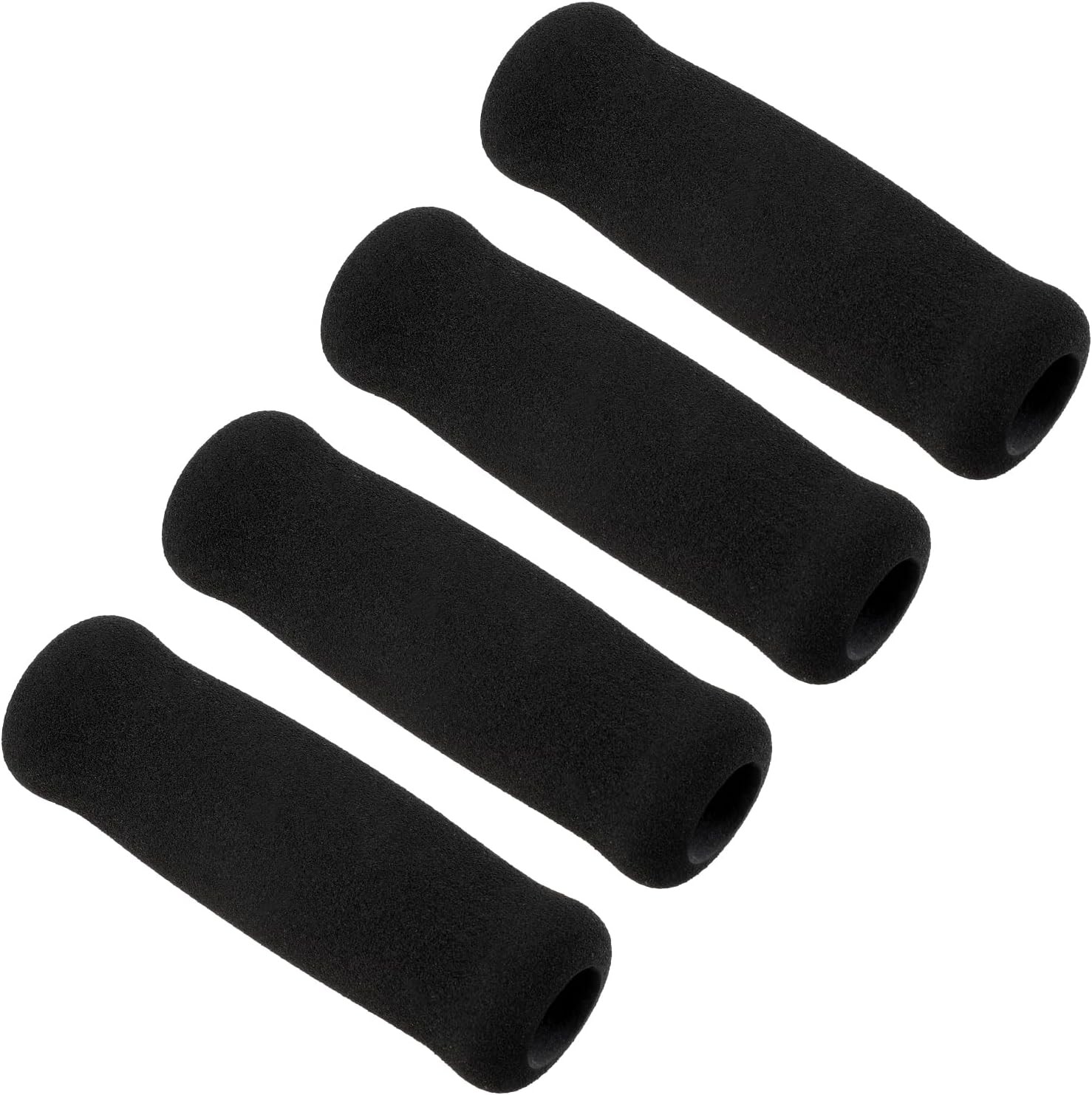 4PCS Walking Stick Handle Grips Black Nitrile Rubber 4.3in Replacement