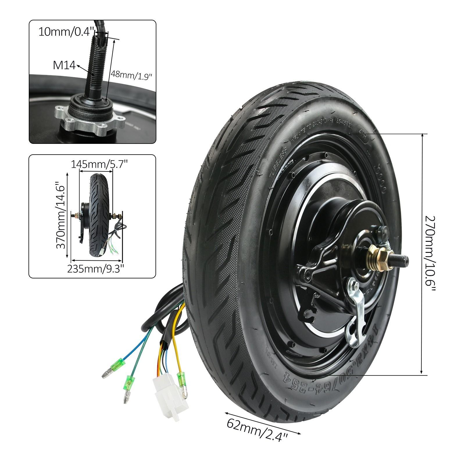14″ Wheel Hub Motor 36V 500W Electric Bicycle Brushess Motor Wheelbarrow E Bike