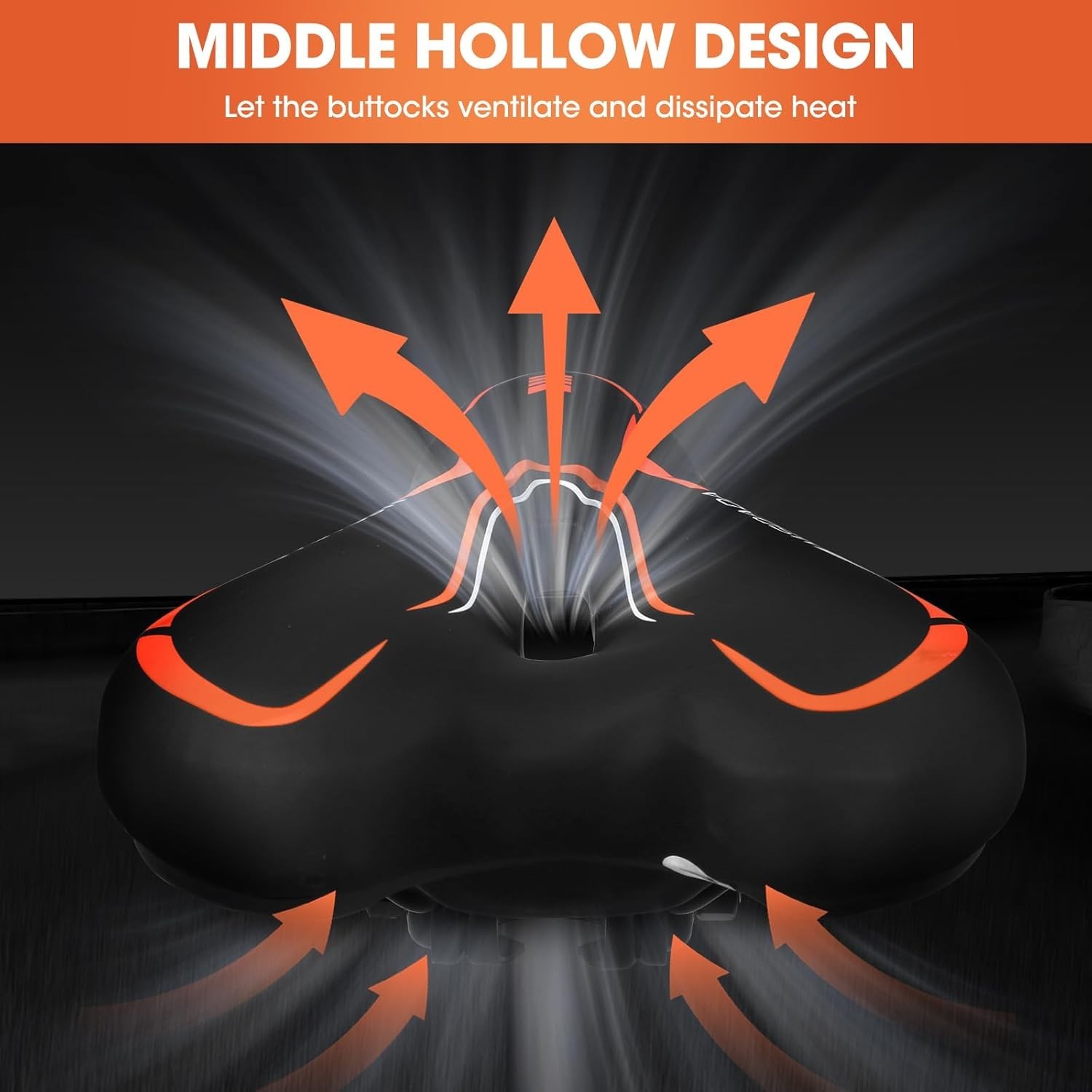 Gel Bike Seat – Comfortable Bicycle Saddle with Extra Soft Cushion Padded Orange