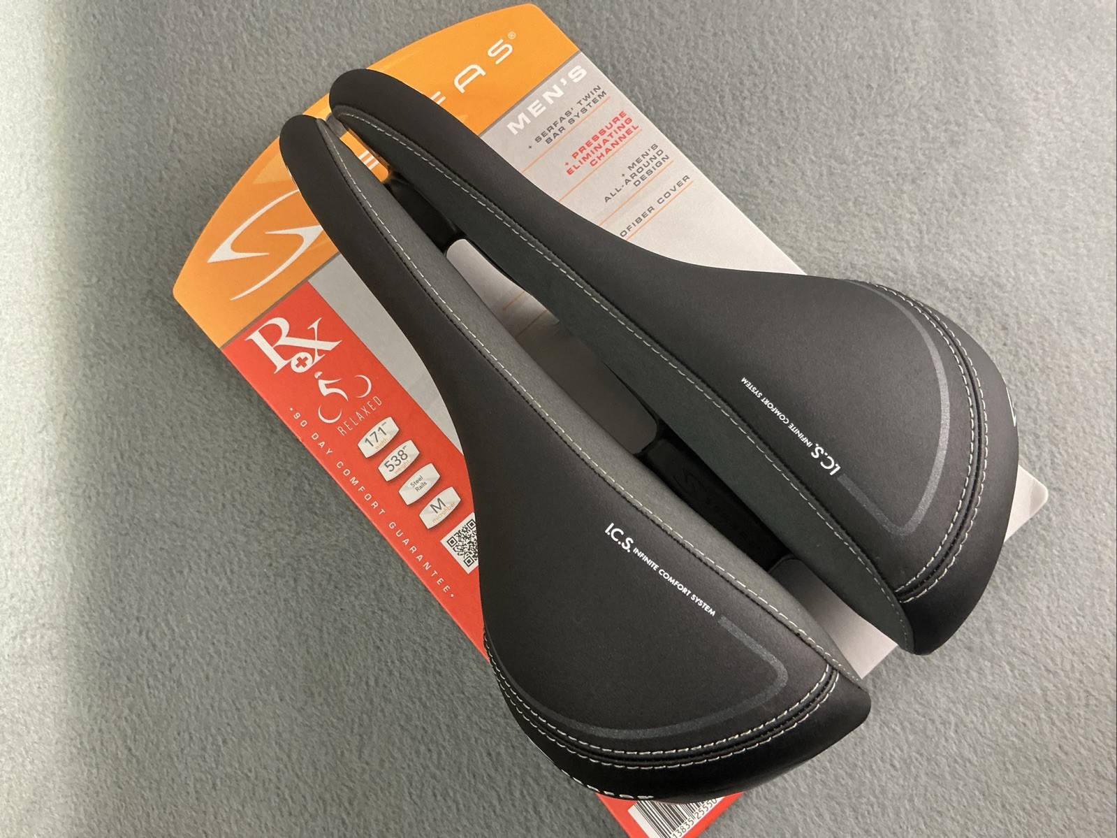 SERFAS RX-921V MEN’S RELAXED ROAD/MTB BIKE SEAT SADDLE 267mm X 171mm UNUSED