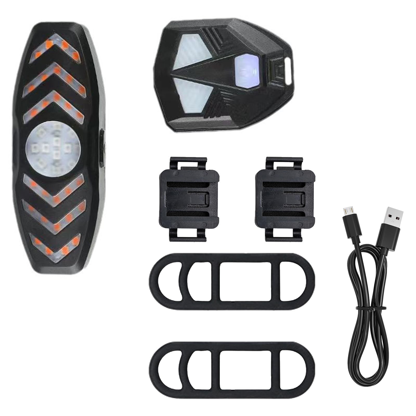 Waterproof Cycling Tail Light with Remote Control Turn Signals 5.4×4.5cm