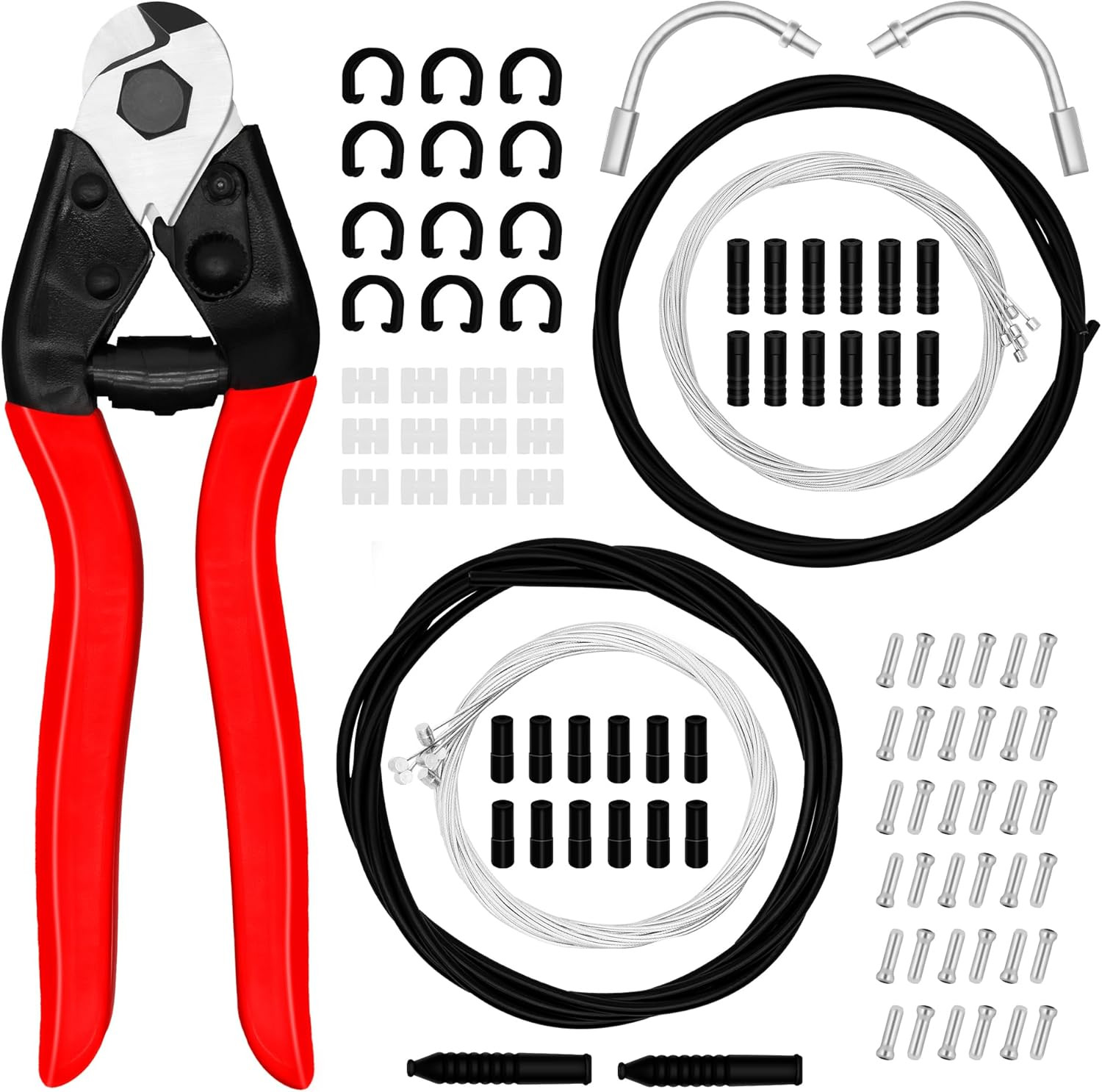 103PCS Universal Bike Brake Cable Repair Kit with Stainless Steel Cutter