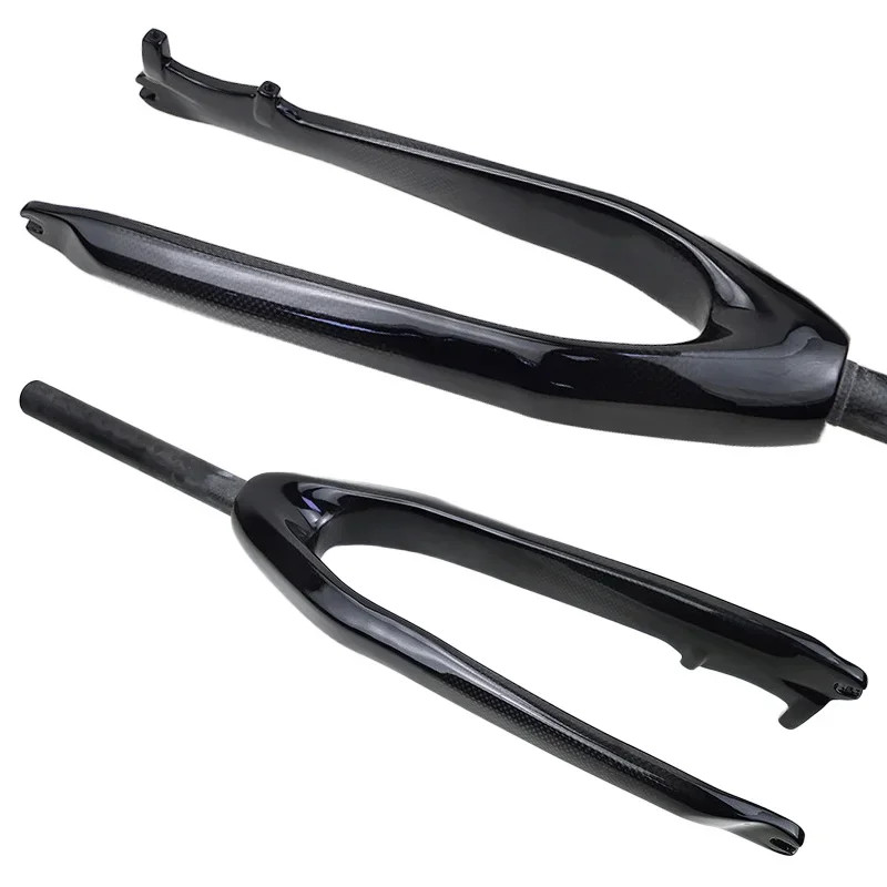 Carbon Fiber Folding MTB Front Fork 20 24er Straight Tapered Tube Disc Brake