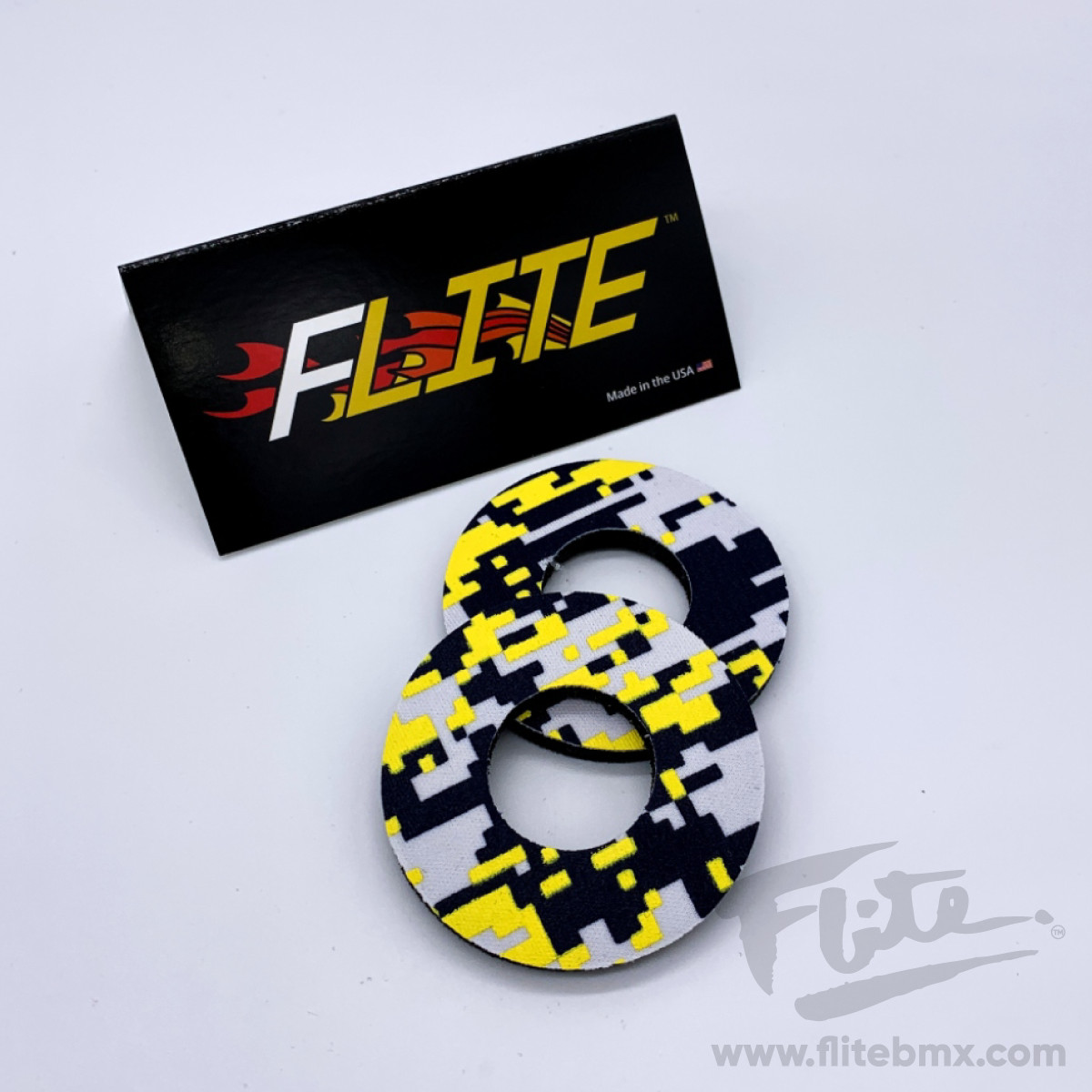 Grip Donuts – Digi Camo, Yellow and Black MX Dirtbike BMX