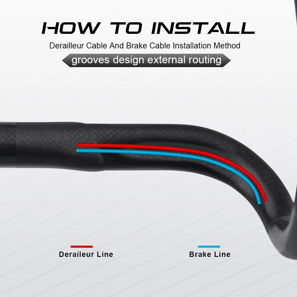 Carbon Road Bike Flats Handlebar Racing Bicycle Speed Handlebar 400/420/440mm