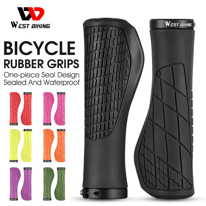 WEST BIKING Bicycle Handlebar Grips Ergonomic Lock-on Rubber Cycling Bike Grips