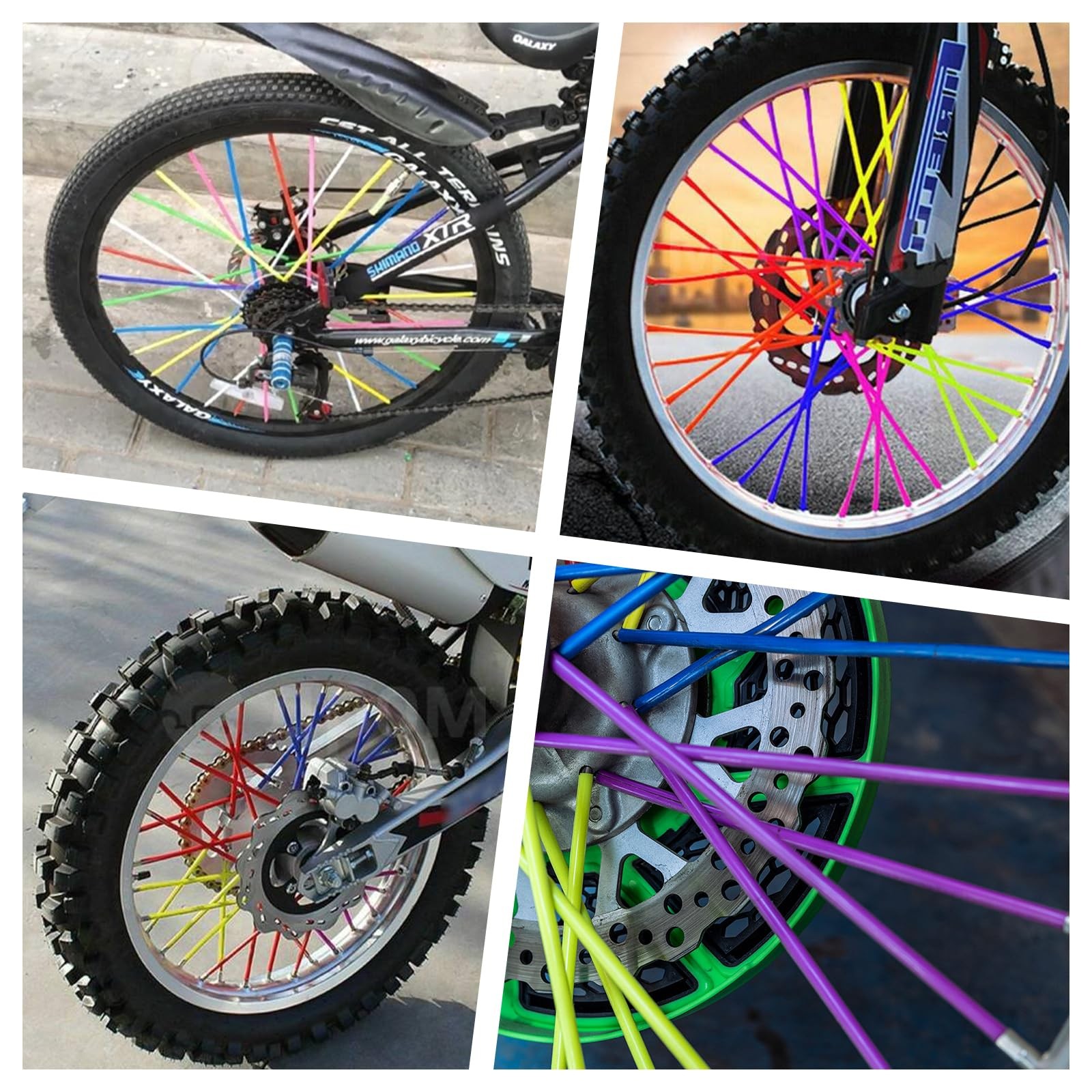 DENGXINWEI 180 PCS Spoke Skins 9.45 x 0.2 x 0.2″, ‎10 Mixed Colors