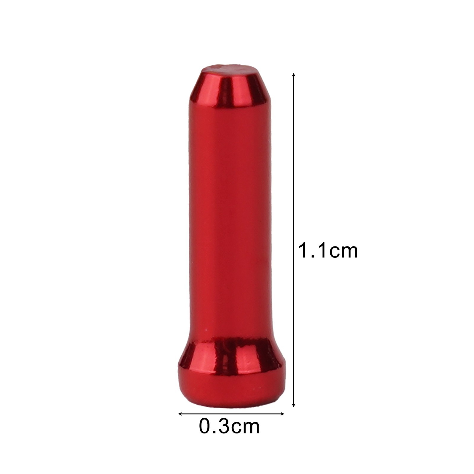 1.1cm*0.3cm Cable End Cap 100Pcs/Set Shift Brake Gear Tip Ferrules Aluminum New