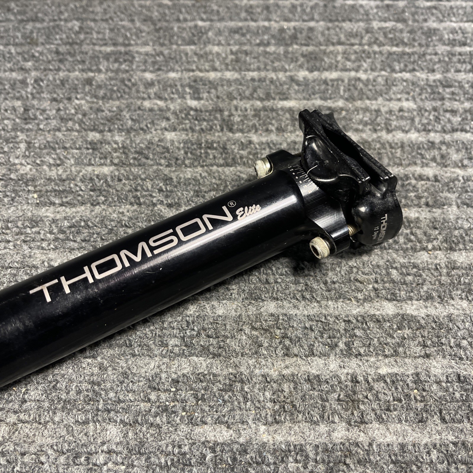 Thomson Elite Seat Post Black 30.9mm Double Bolt Precision 12º Cut Short 7-1/2″